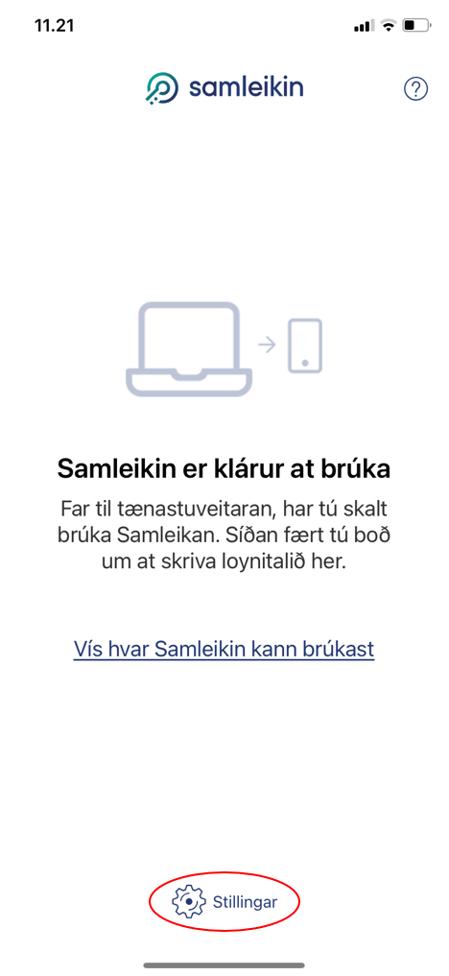 Samleikin stillingar